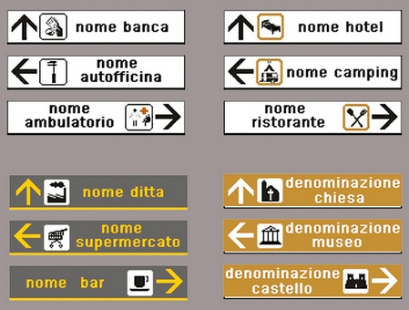 frecce direzionali